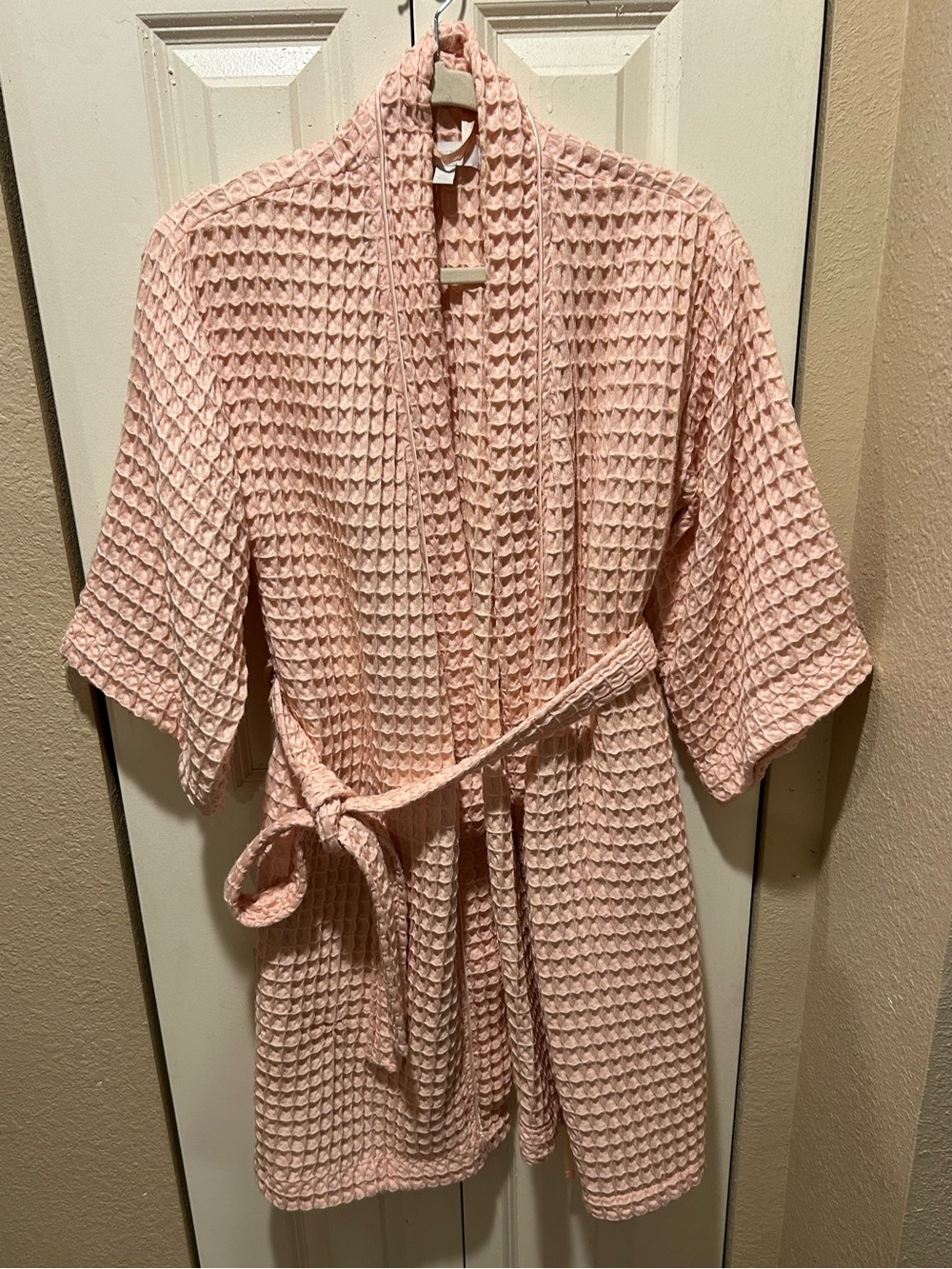 Nordstrom Waffle Turkish Cotton Robe Salmon Pink , Small